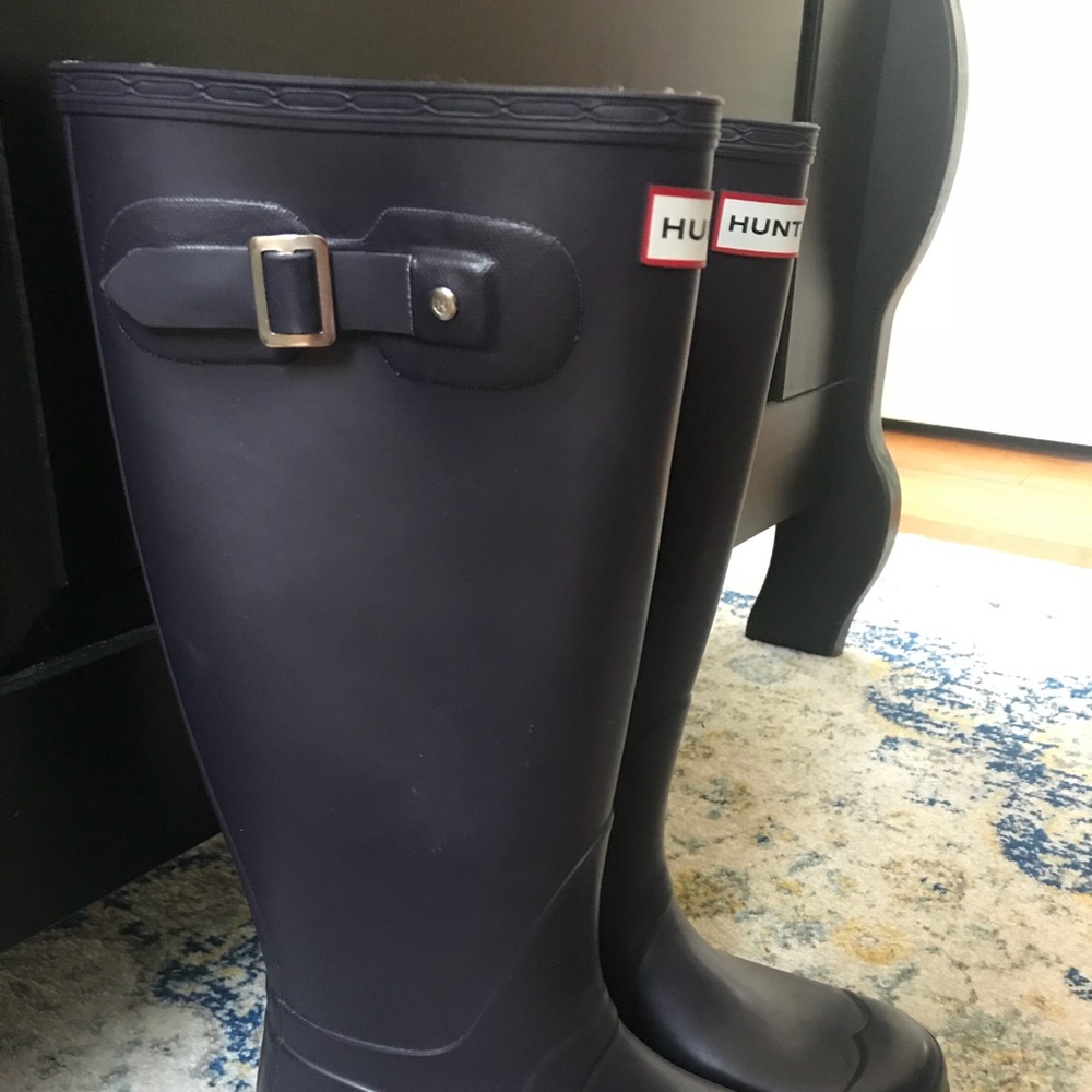 Hunter - Navy Blue Rain Boots